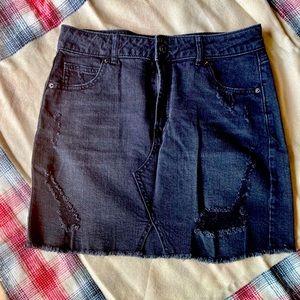 Wild Fable Black Distressed Jean Mini Skirt Size 6